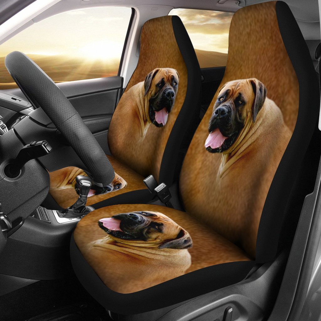 South African Boerboel Dog Print Car Seat Covers Set 2 Pc, Car Accessories Seat Cover