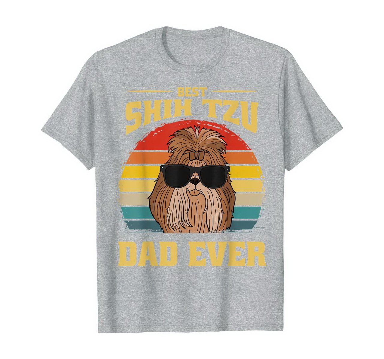 Best Shih Tzu Dog Dad Father Papa Ever Puppy Cute Retro Gift T-Shirt New