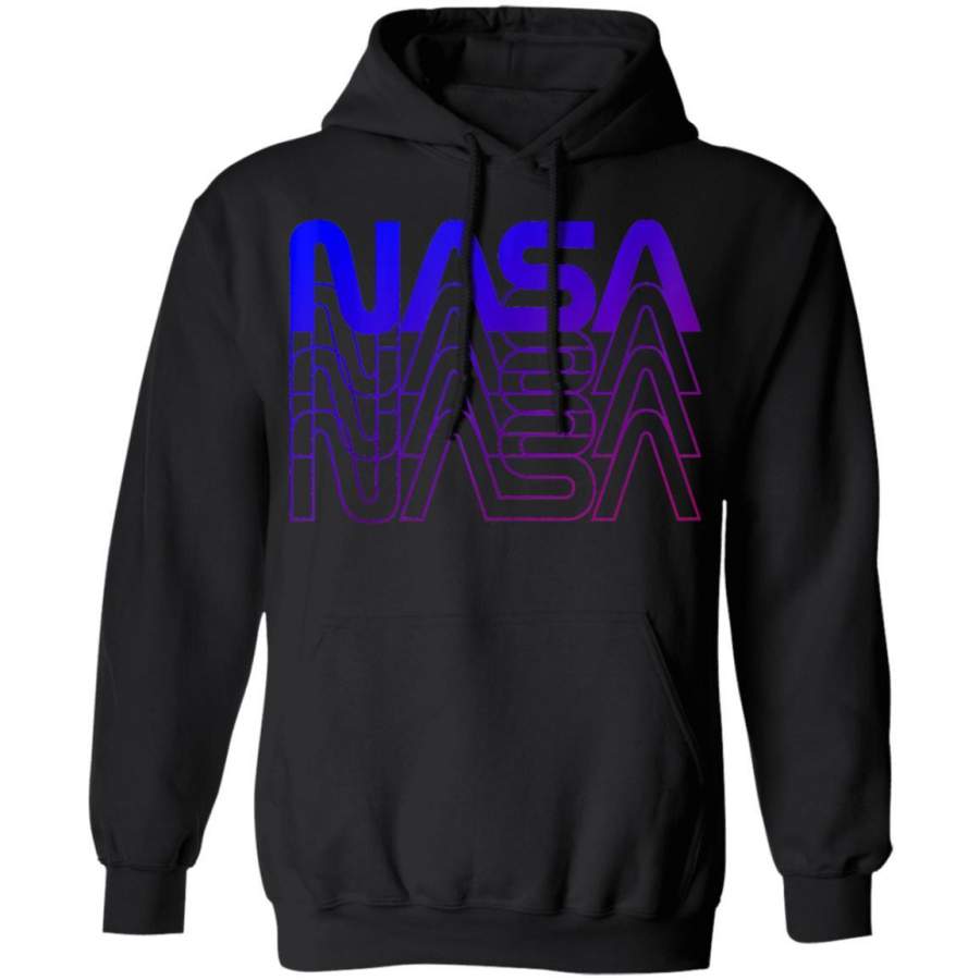 80’s Vintage NASA Worm Logo – Purple Gradient Hoodie