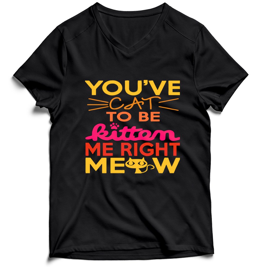 You Ve Cat To Be Kitten Me Right Moew Men’s V-Neck Tee T-Shirt