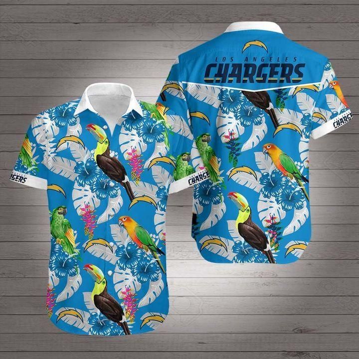 Los Angeles Chargers Team Hawaii Shirt White Men Women Beach Wear Short Sleeve Ha55211