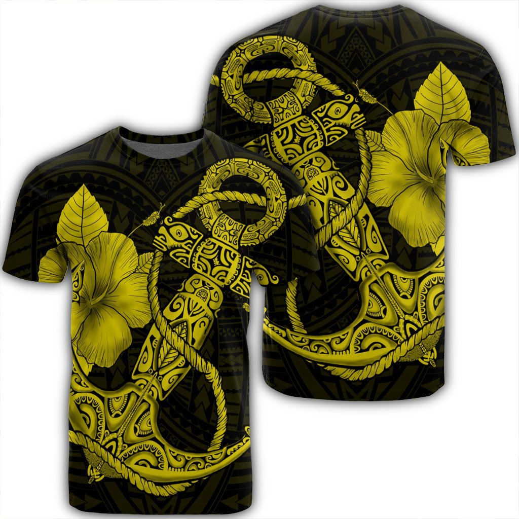 Hawaii Anchor Poly Tribal Hibiscus Polynesian Yellow Ah Jr Ha9034