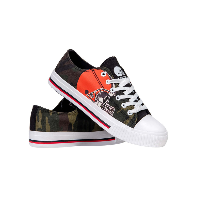 Cleveland Browns NFL Womens Camo Low Top Canvas Shoes