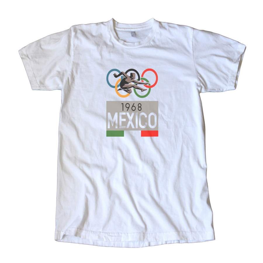 Vintage 1968 Mexico Olympics Decal Men T Shirt Men Shirts T Shirts Fashion Casual Tee Tops Short Sleeve