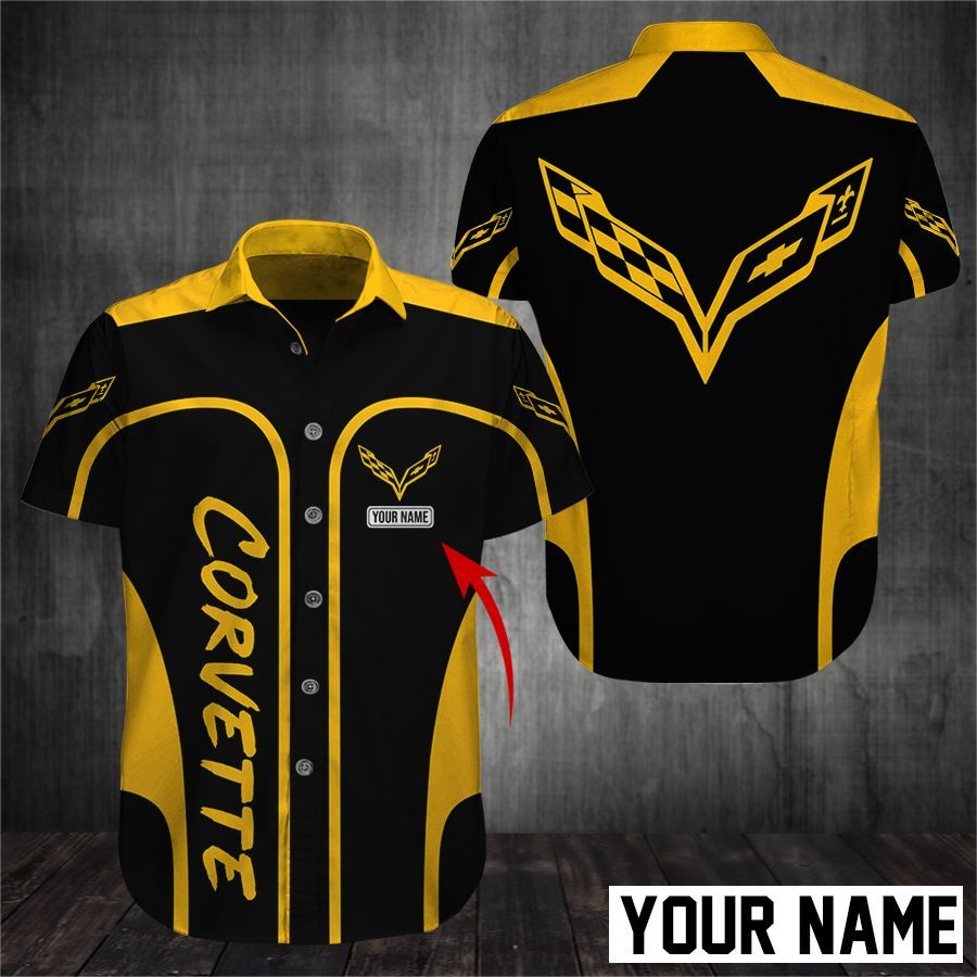 Corvette Custom Name Button Shirt LIN110920L03