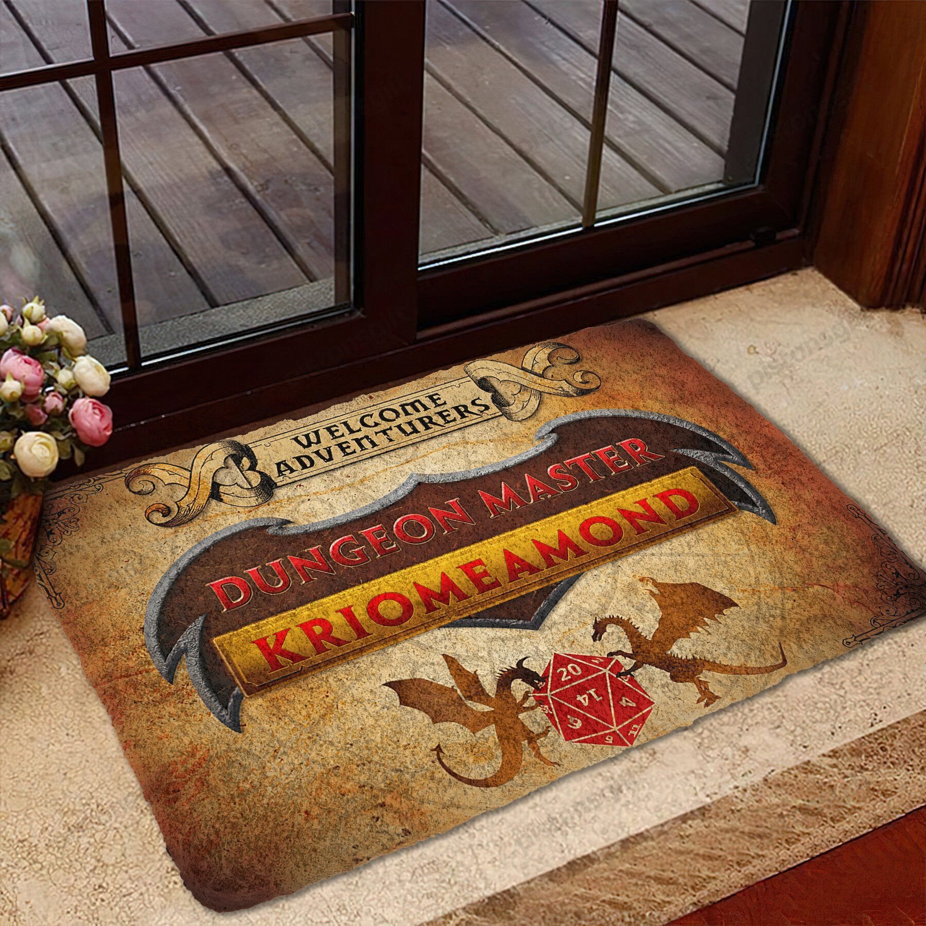 Gearhuman 3D D&D Dungeon Master Easy Clean Welcome Doormat | Felt And Rubber | Do1914