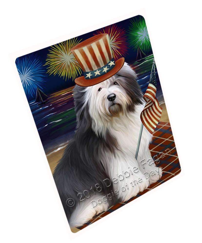 4Th Of July Independence Day Firework Old English Sheepdog Blanket Blnkt56118 (37X57 Sherpa)