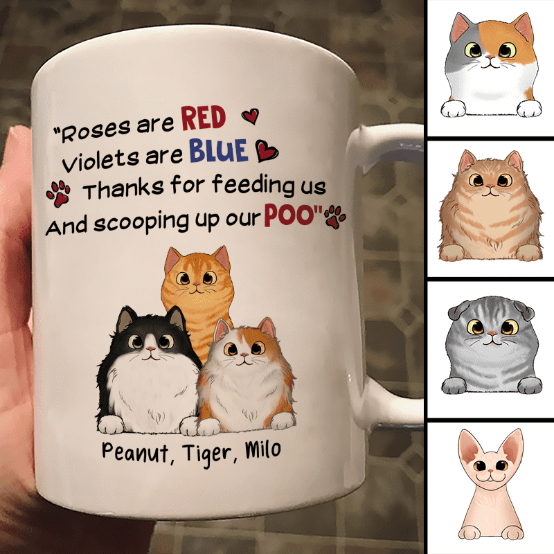 Roses Are Red Fluffy Cats Personalized Mug