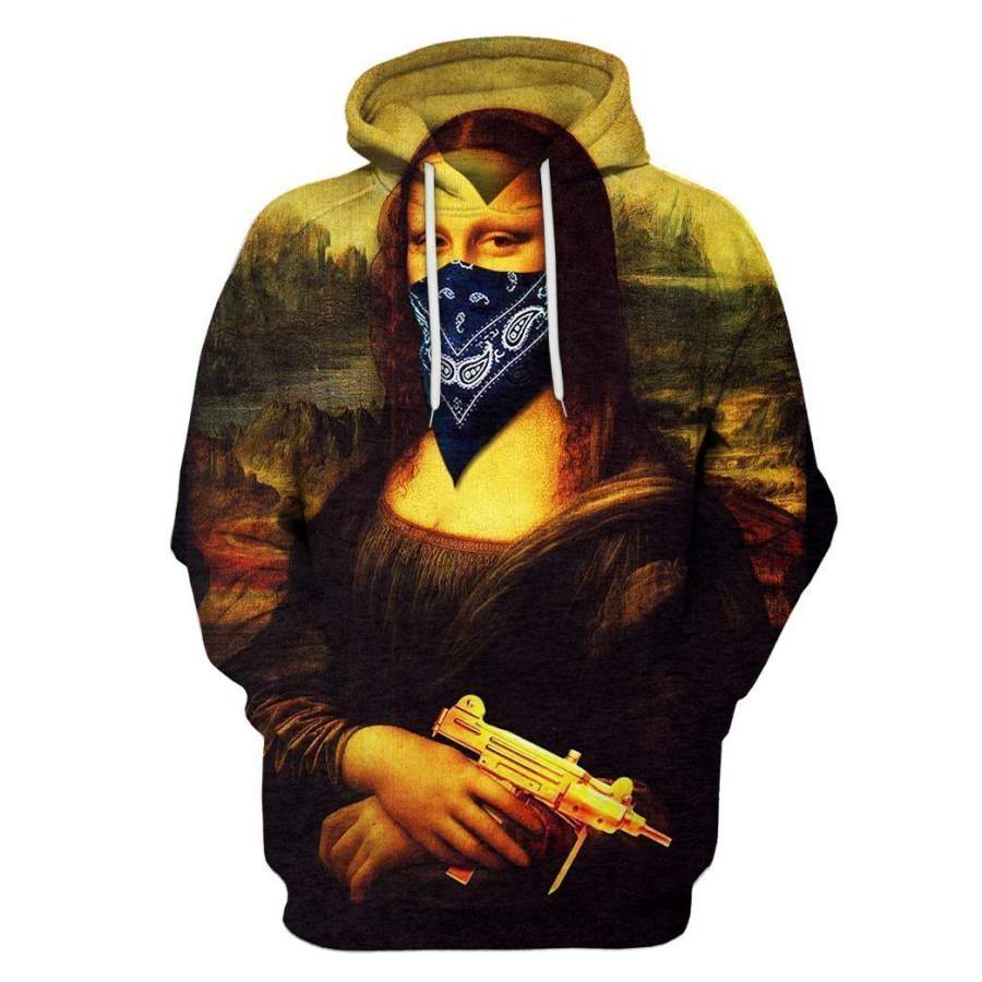 3D All Over Printed Mona-Lisa Shirts