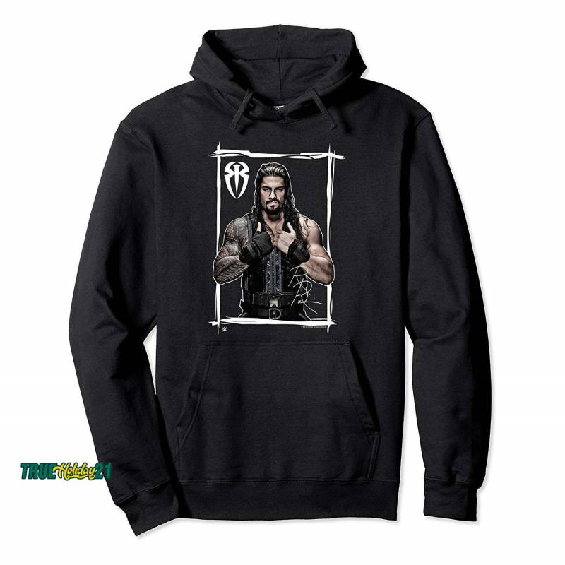 Wwe Roman Reigns Black White Pullover Hoodie