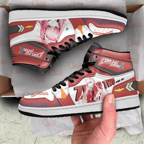 Zero Two Darling In The Franxx Jordan Sneakers Code 002 Anime Shoes Jordan Sneaker