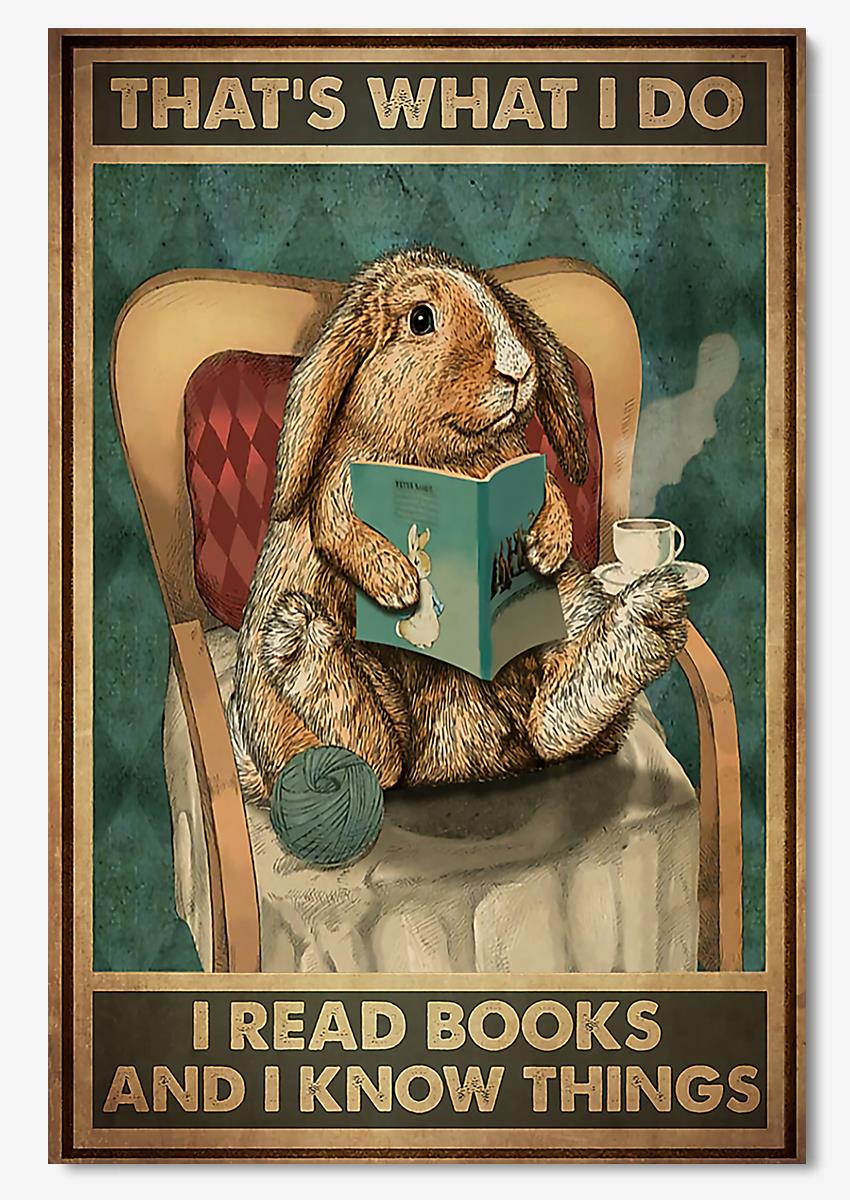 That’S What I Do Read Books And Know Things Rabbit Wall Art For Home Decor Poster