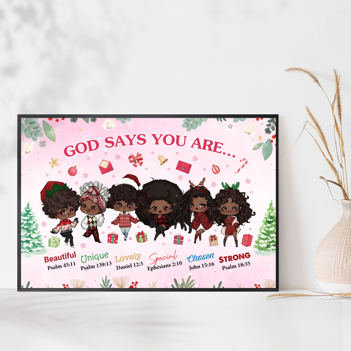 Christmas Canvas For Black Girl Black Friends Canvas Poster God Says You Are Poster Canvas