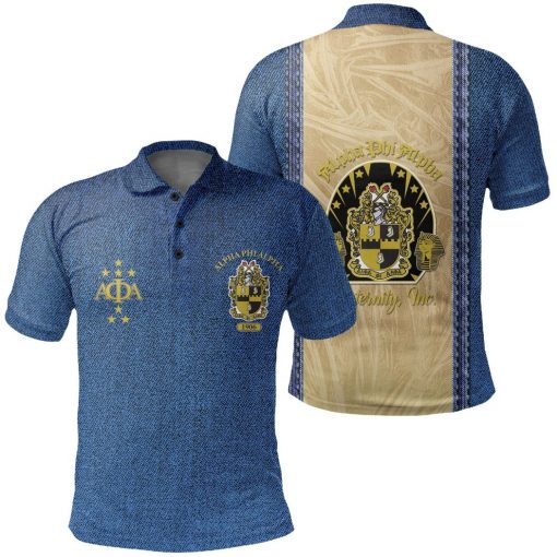 Alpha Phi Alpha 1906 Fraternity Inc Crest Jean Background Polo Shirt