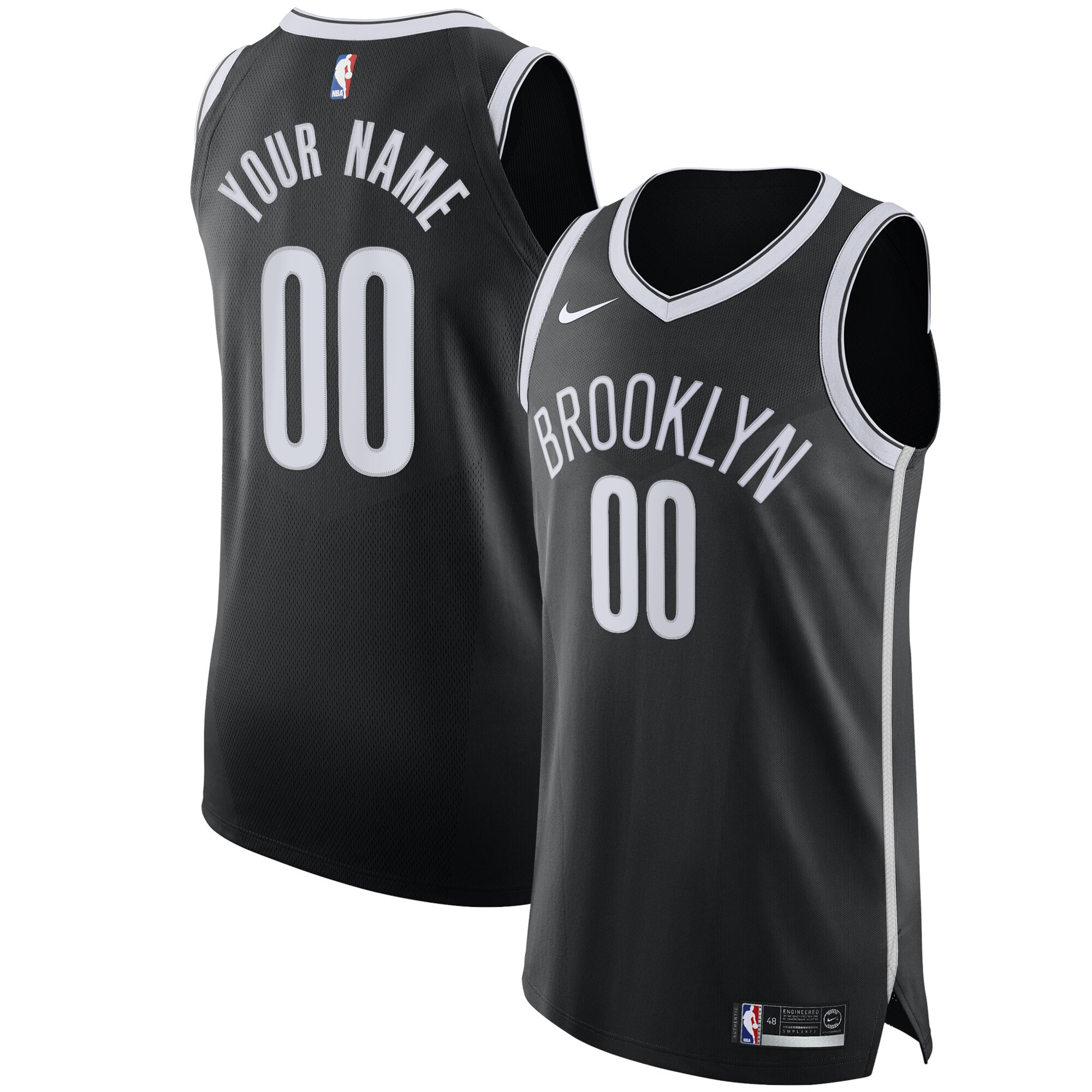 Brooklyn Nets 2020/21 Authentic Custom Jersey Black – Icon Edition