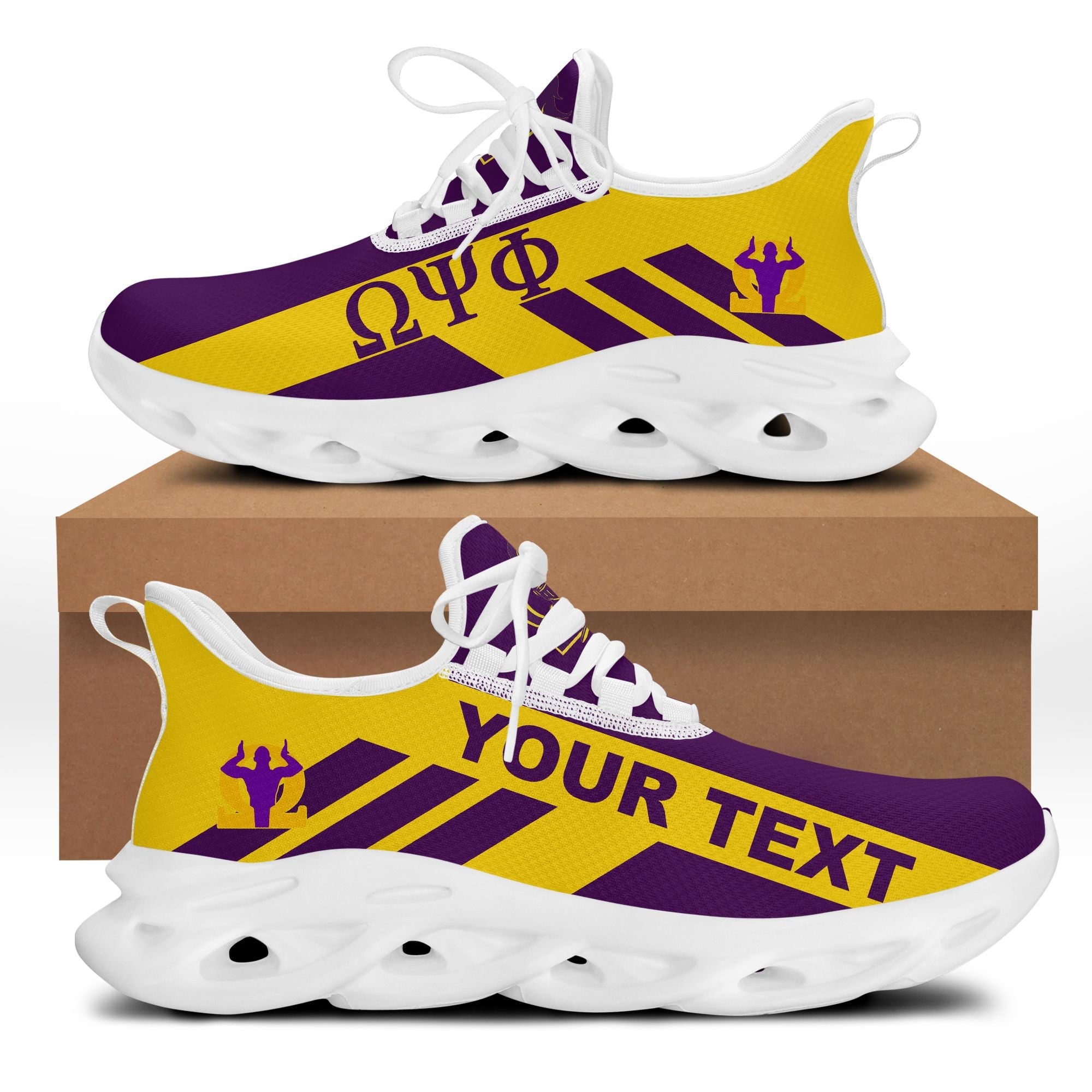 Wonder Print Footwear – Personalized Omega Psi Phi Soldier Stripe Style Clunky Sneakers Lt10