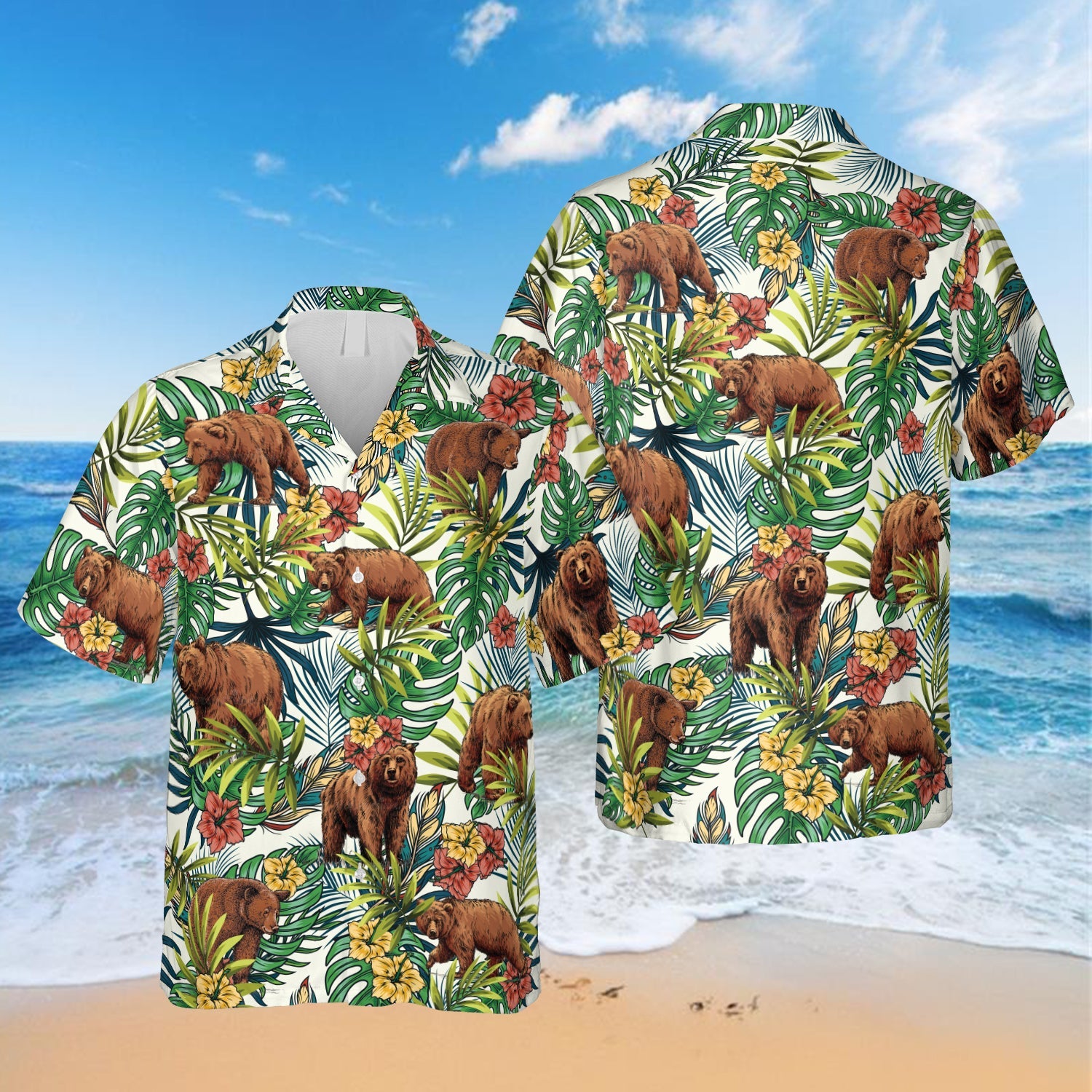 Summer Grizzly Bear Hawaii Day Gift Ha82497