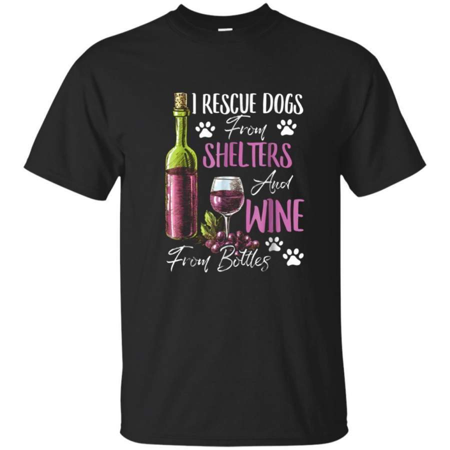 AGR Funny Rescue Dogs From Shelters Wine From Bottles Tshirt Jaq T-shirt