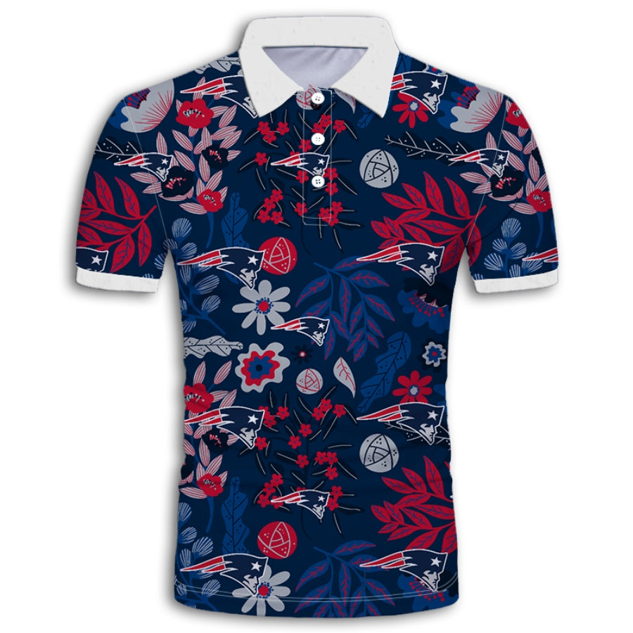 New England Patriots Aloha Hawaii Polo Shirt Ha105799