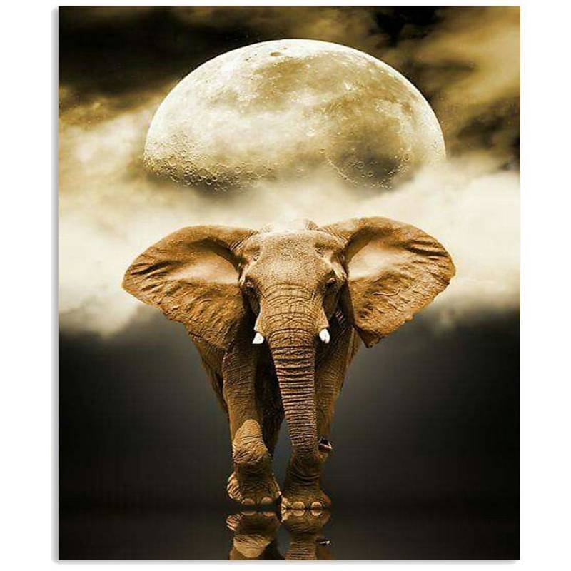 Elephants Under The Moonlight Custom Design Vertical Poster