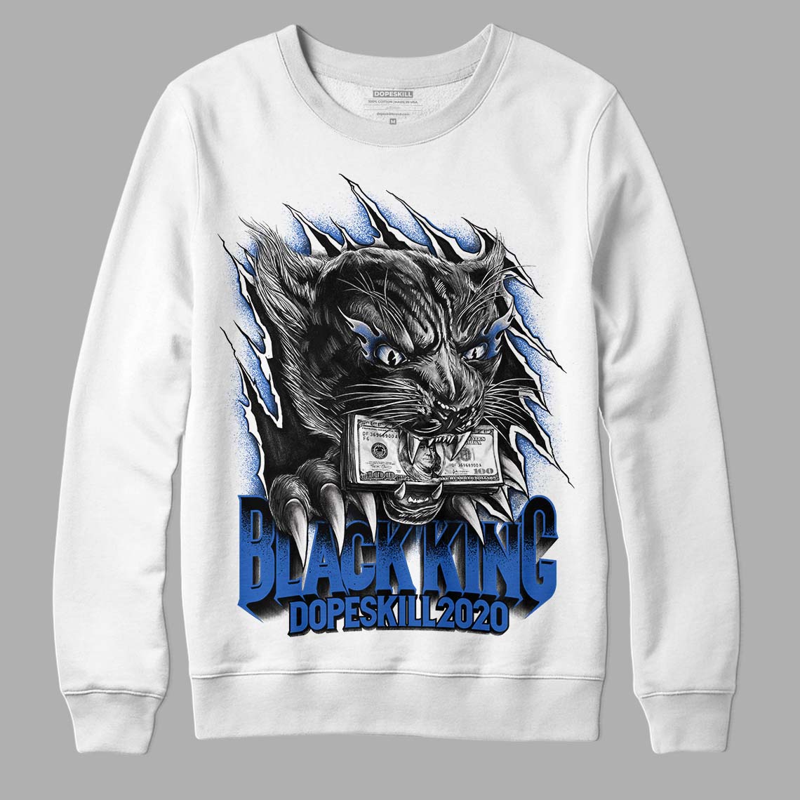 True Blue 1S Dopeskill Sweatshirt Black King Graphic