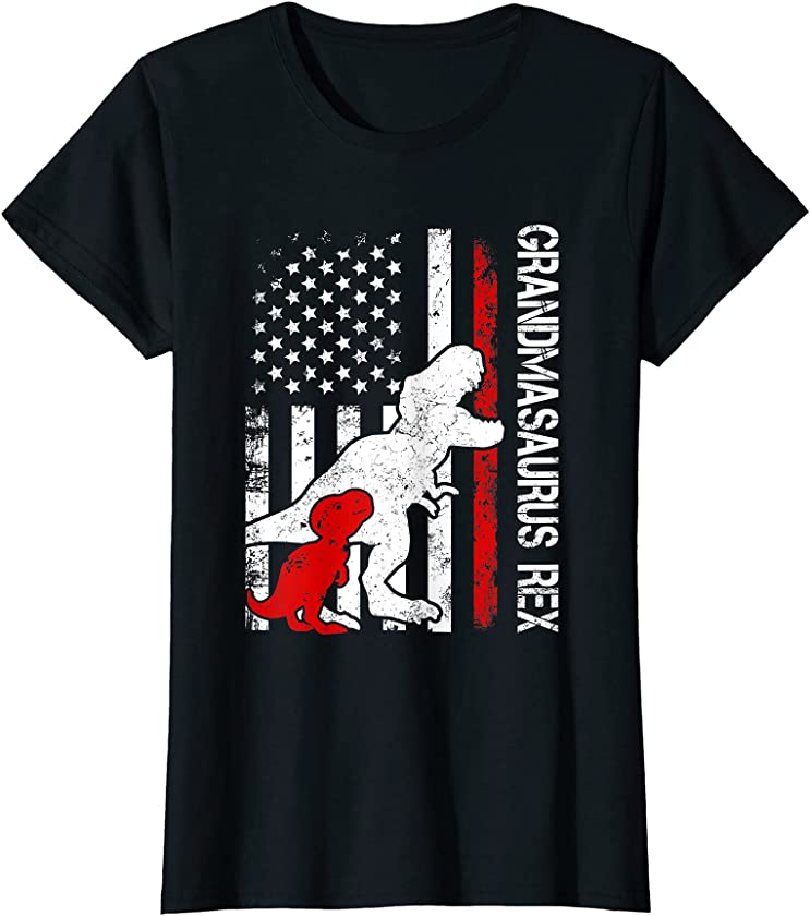 Womens Vintage Grandmasaurus Rex American Flag Gifts Mother’s Day T-Shirt