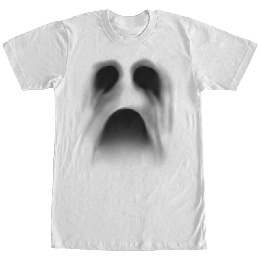 Lost Gods Men’s Halloween Creepy Ghost Face  T Shirt White