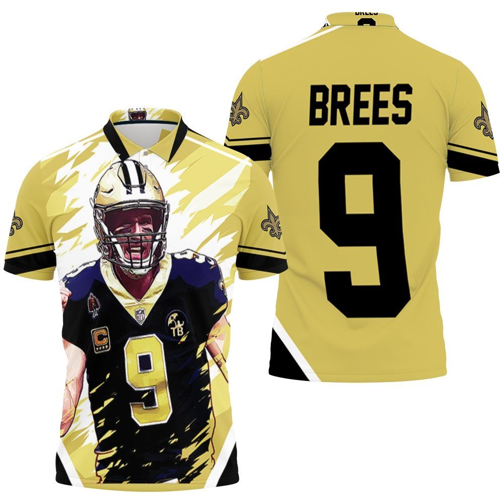 Drew Brees New Orleans Saints Artwork Polo Shirt All-Over Print