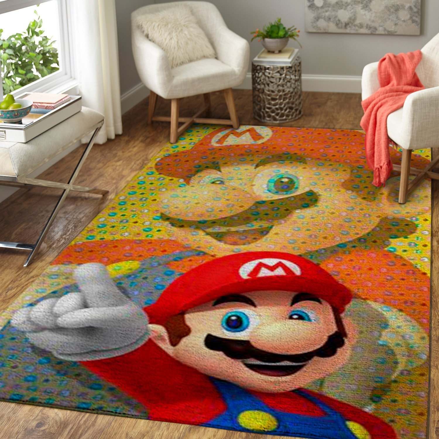 Videogame Fans Mario Video Game Area Rug Carpet Gaming Home Decor Area Rug For Living Room Bedroom Rug Home Decor