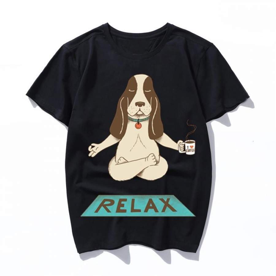 relax dog T-Shirt Womens Tumblr Fashion Unisex Tee shirt aesthetic tshirt casual tops