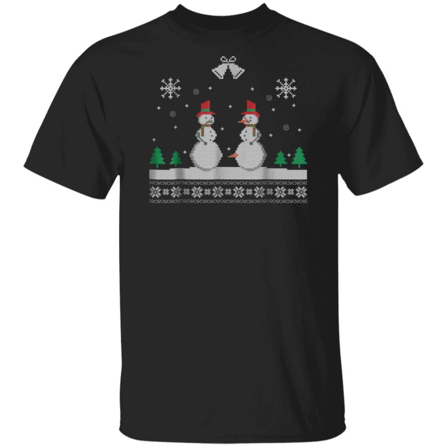 Snowman Nose Thief T-Shirt Joke Ugly Christmas Sweater Tee