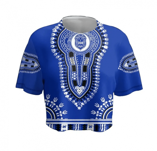 Zeta Phi Beta 1920 Dashiki Pattern Crop Top T Shirt