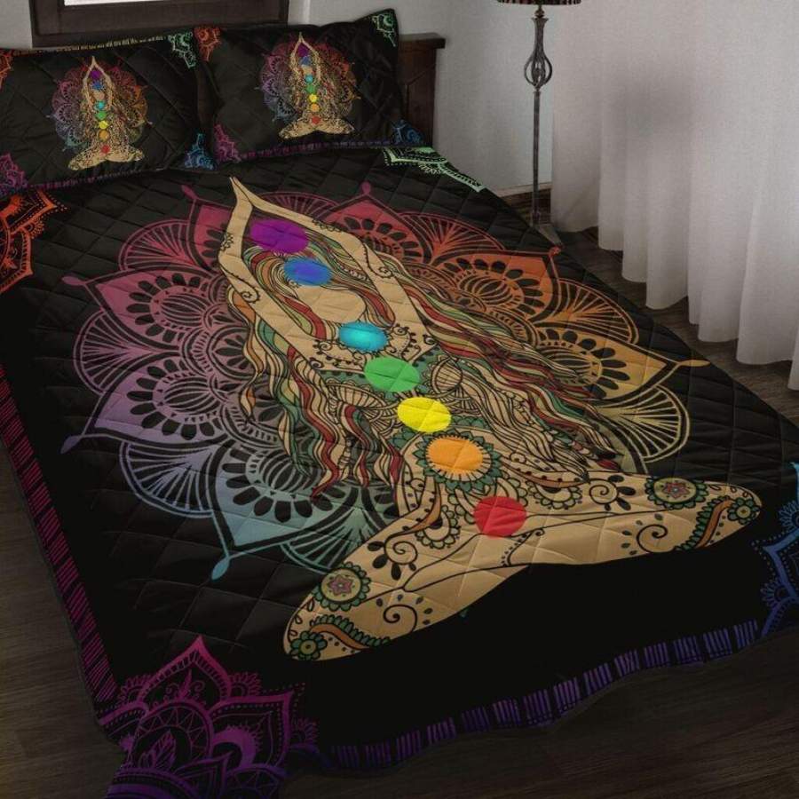 Yoga Girl Mandala Quilt Bedding Set TA27042002