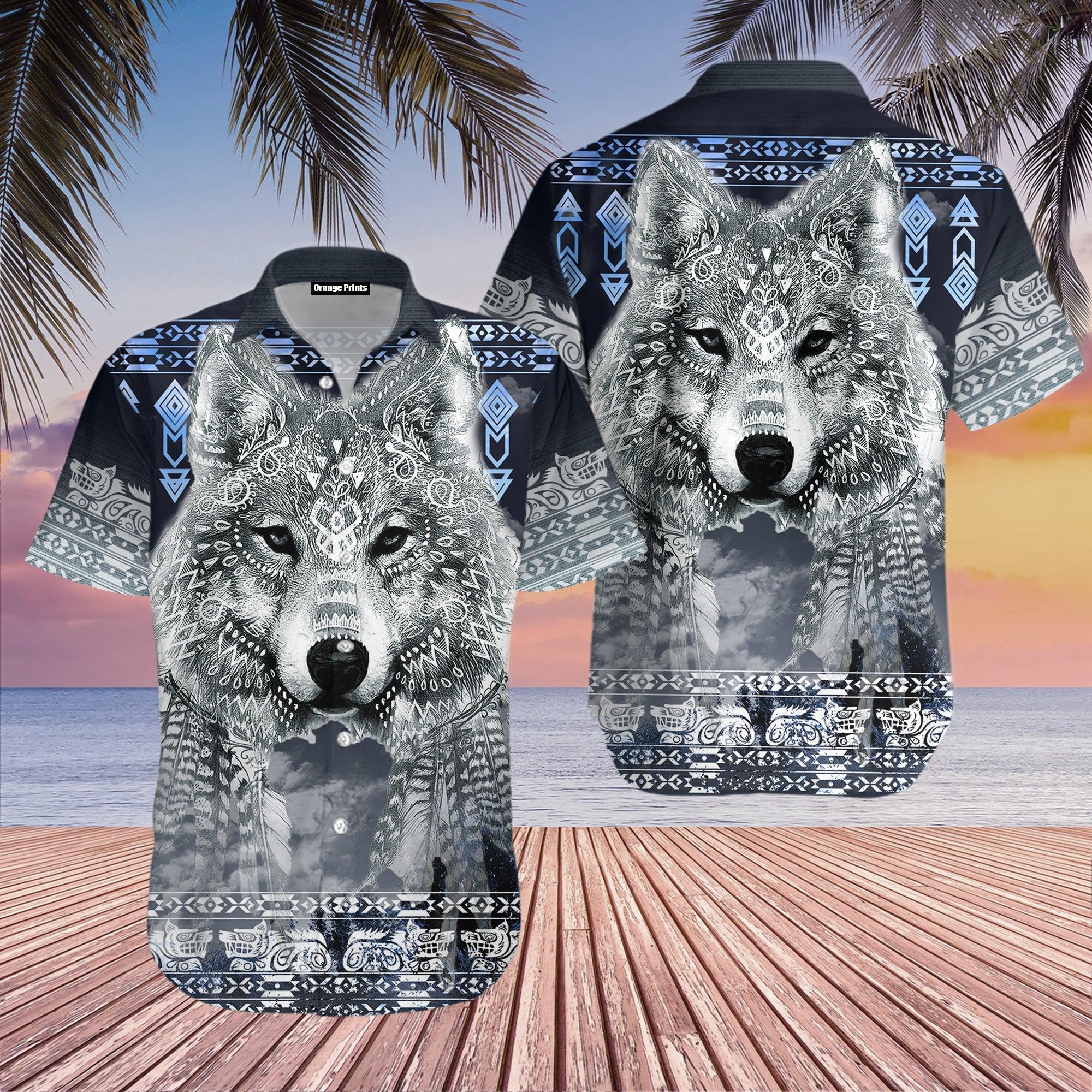 Native American Wolf Hawaii Shirt For Men Women Ha56385