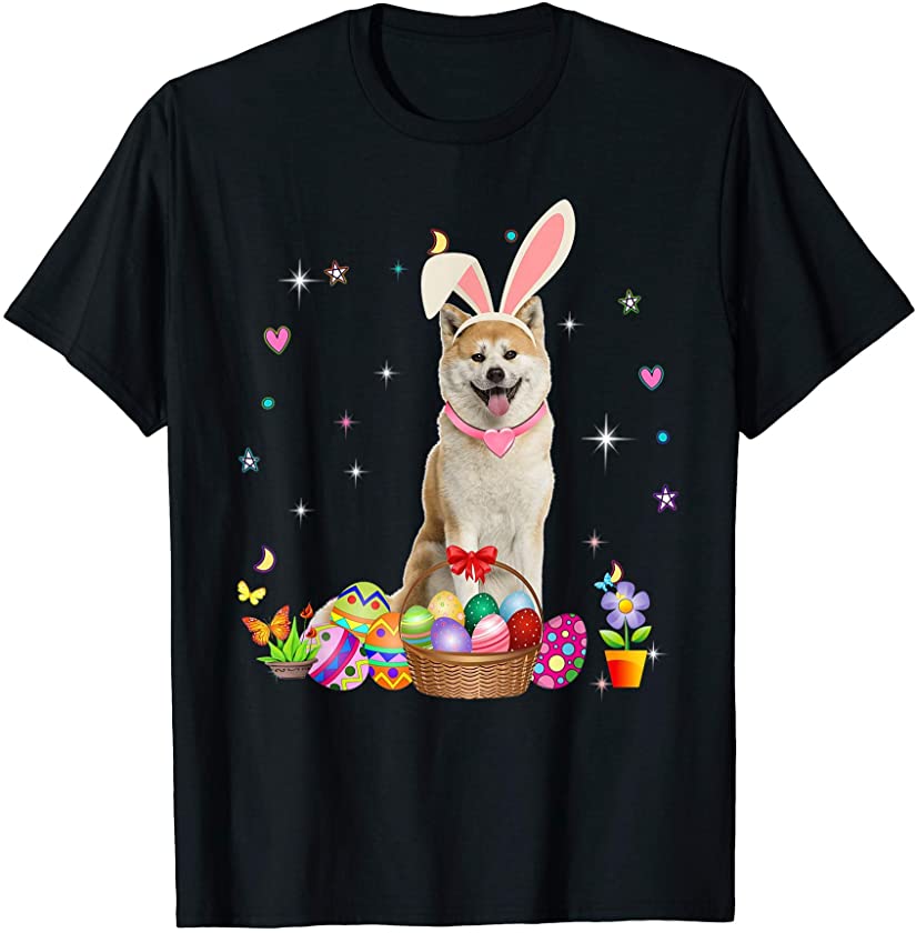 Cute Shiba Inu Easter Day Bunny Eggs Easter Costume Womens T-Shirt