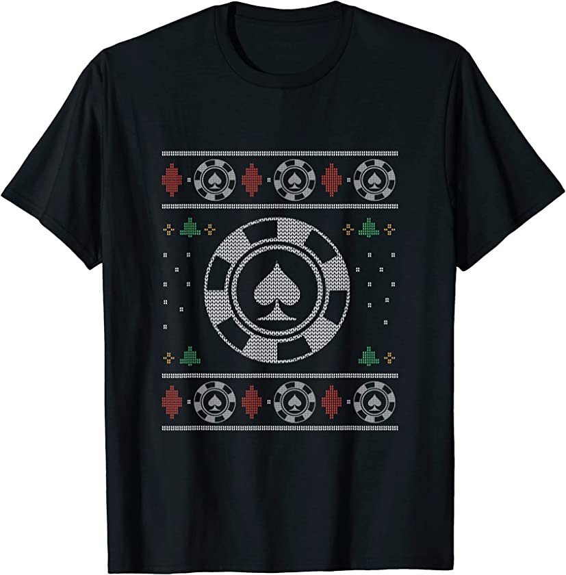 Ugly Christmas Poker Gambling Santa Claus New Year Casino T-Shirt