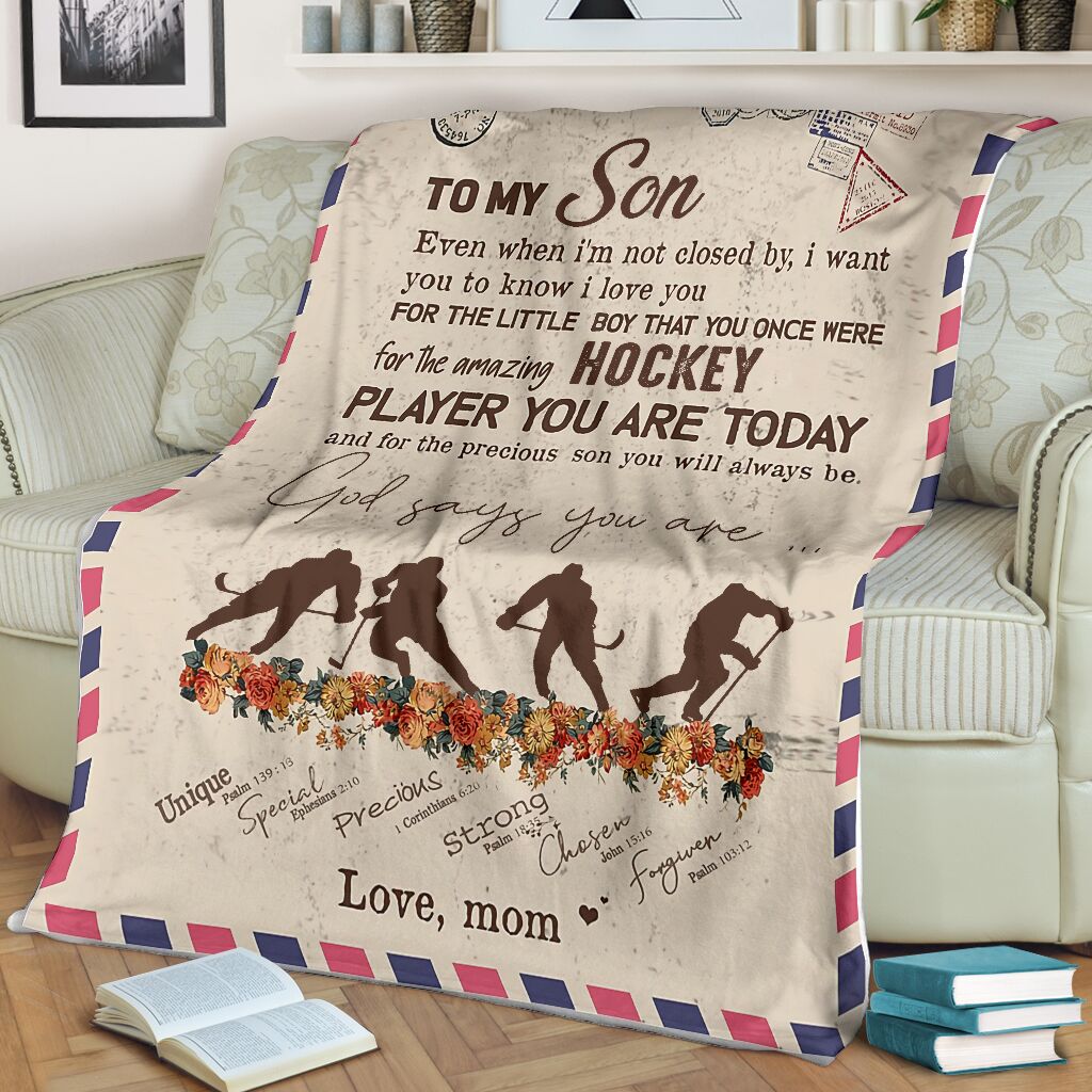 To My Son Hockey Player You Are Today Blanket Gift For Son From Mom Birthday Gift Home Decor Bedding Couch Sofa Soft And Comfy Cozy