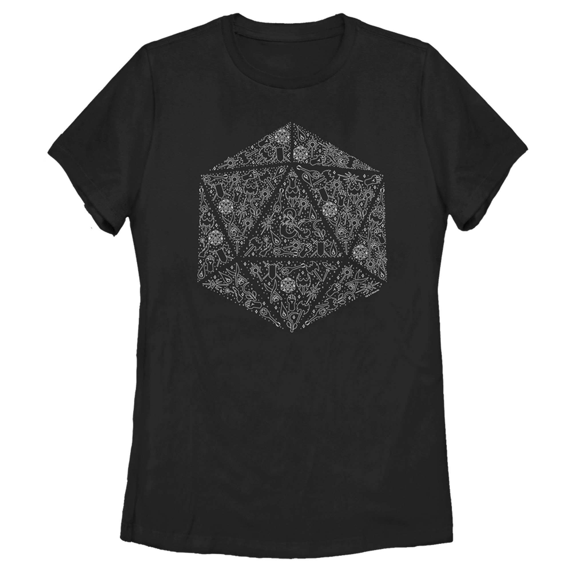 Women’S Dungeons & Dragons Dice Symbol Collage T-Shirt