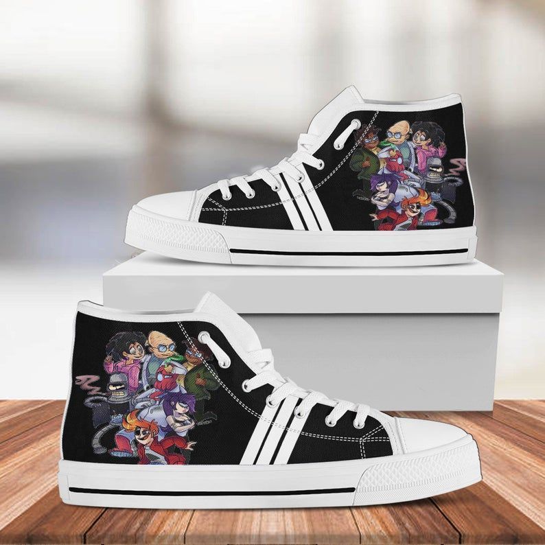 Futuram High Top Anime Custom High Top Custom High Top Custom Gift Shoes Running White 1 High Top Shoes - Sneaker Anime Collection x Moderndaydecors