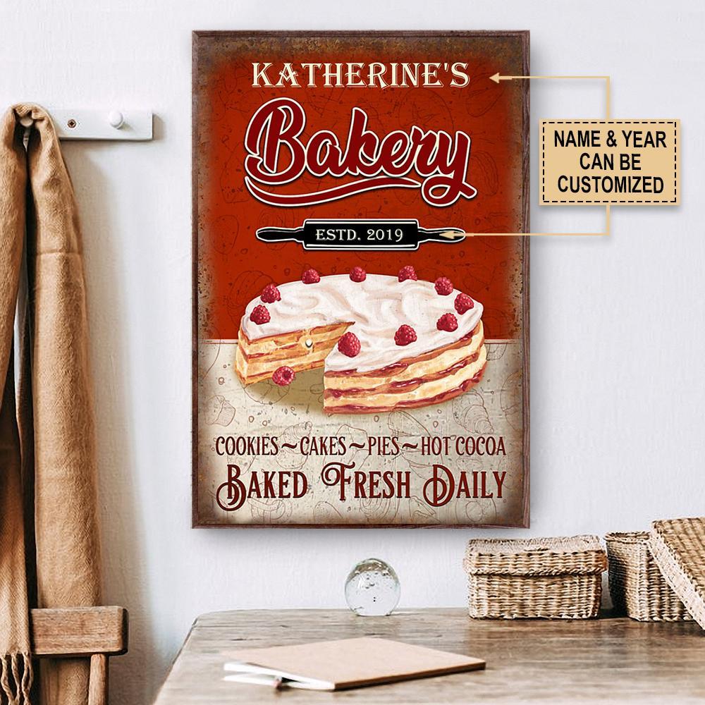 Aeticon Gifts Personalized Baking Baked Fresh Daily Canvas Mom Dad Gift Home Decor