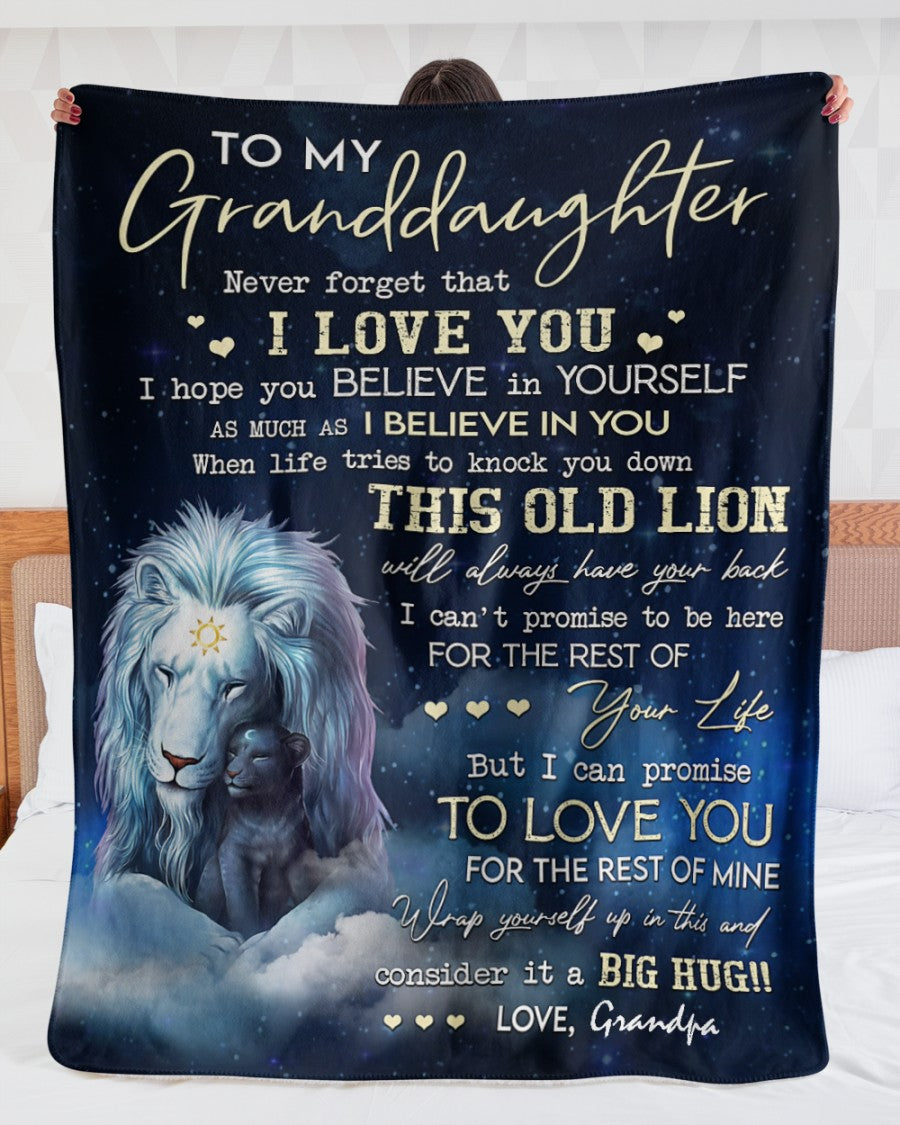 To My Granddaughter Lion Blanket From Grandma, To My Granddaughter Never Forget That I Love You Lion Hug Baby Blanket Gifts For Granddaughter