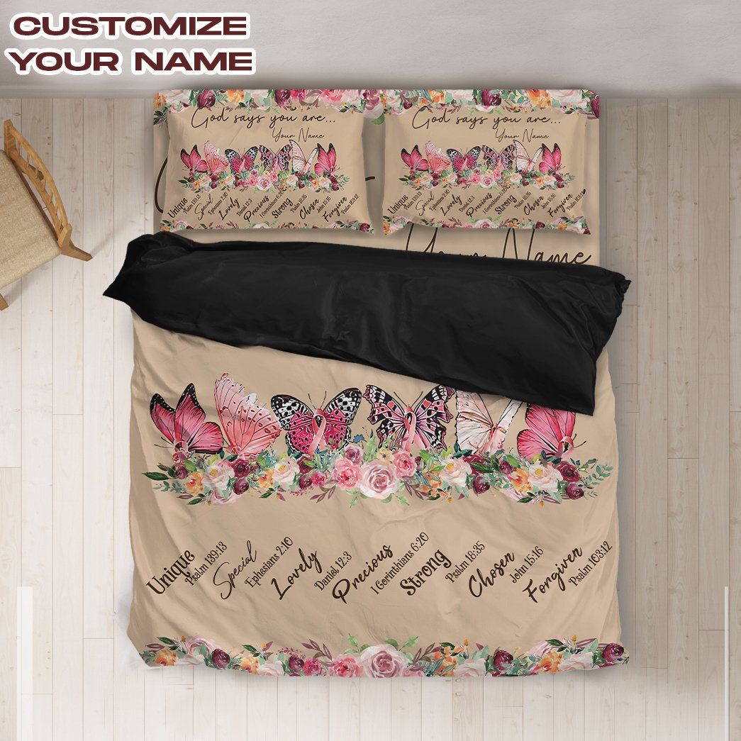 Casespring 3D God Says You Are Butterfly Custom Bedding Set