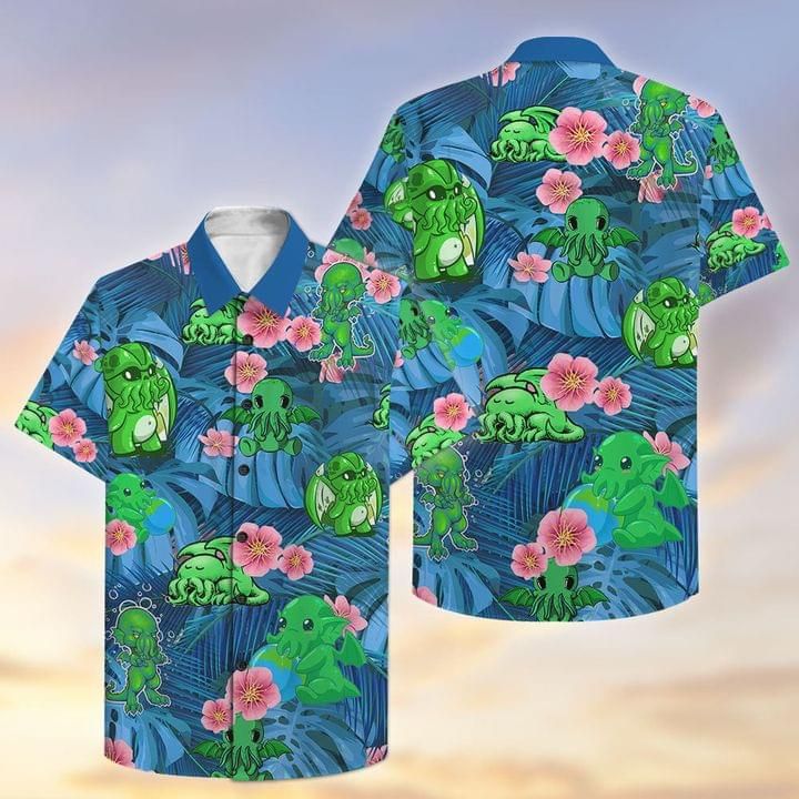 Chthulu Print Short Sleeve Hawaii Casual Shirt Ha53870