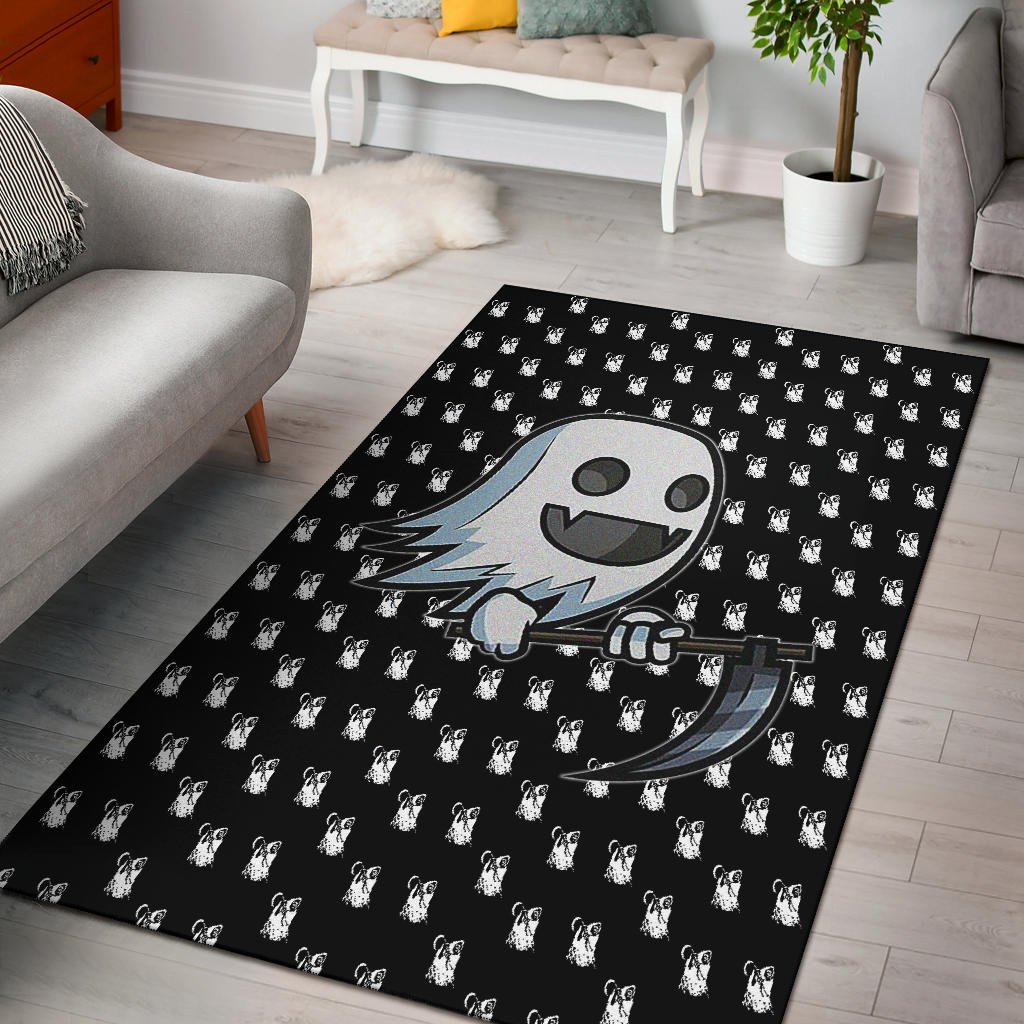 Halloween Area Rug | Cartoon Ghost Cosplay Death Reaper Patterns Rugs Home Decor