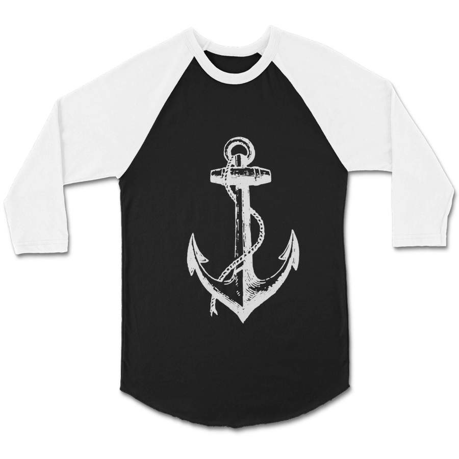 Anchor Soft Vintage Feel Cardigans CPY Unisex 3/4 Sleeve Baseball Tee T-Shirt