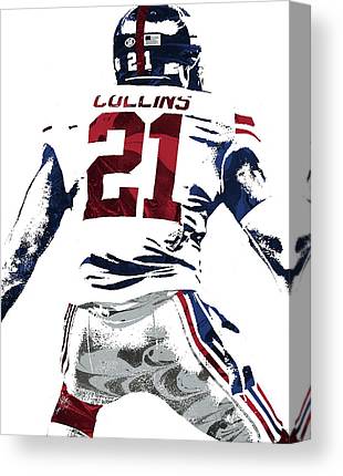 Landon Collins New York Giants Pixel Art 1 Joe Hamilton Canvas Print