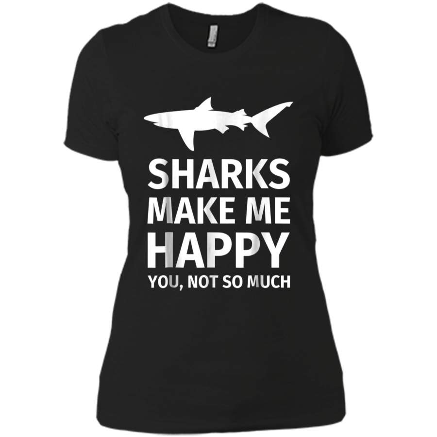 Shark Gifts for Shark Lovers – Funny Sharks Happy  Next Level Ladies Boyfriend Tee