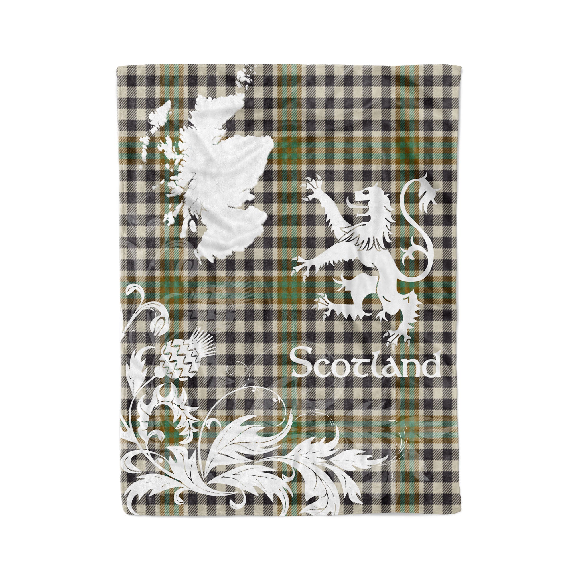 Tartan Plaid Fleece Blanket Tartan Blanket Thistle And Lion Scottish Clan Burns Check Plaid Blanket