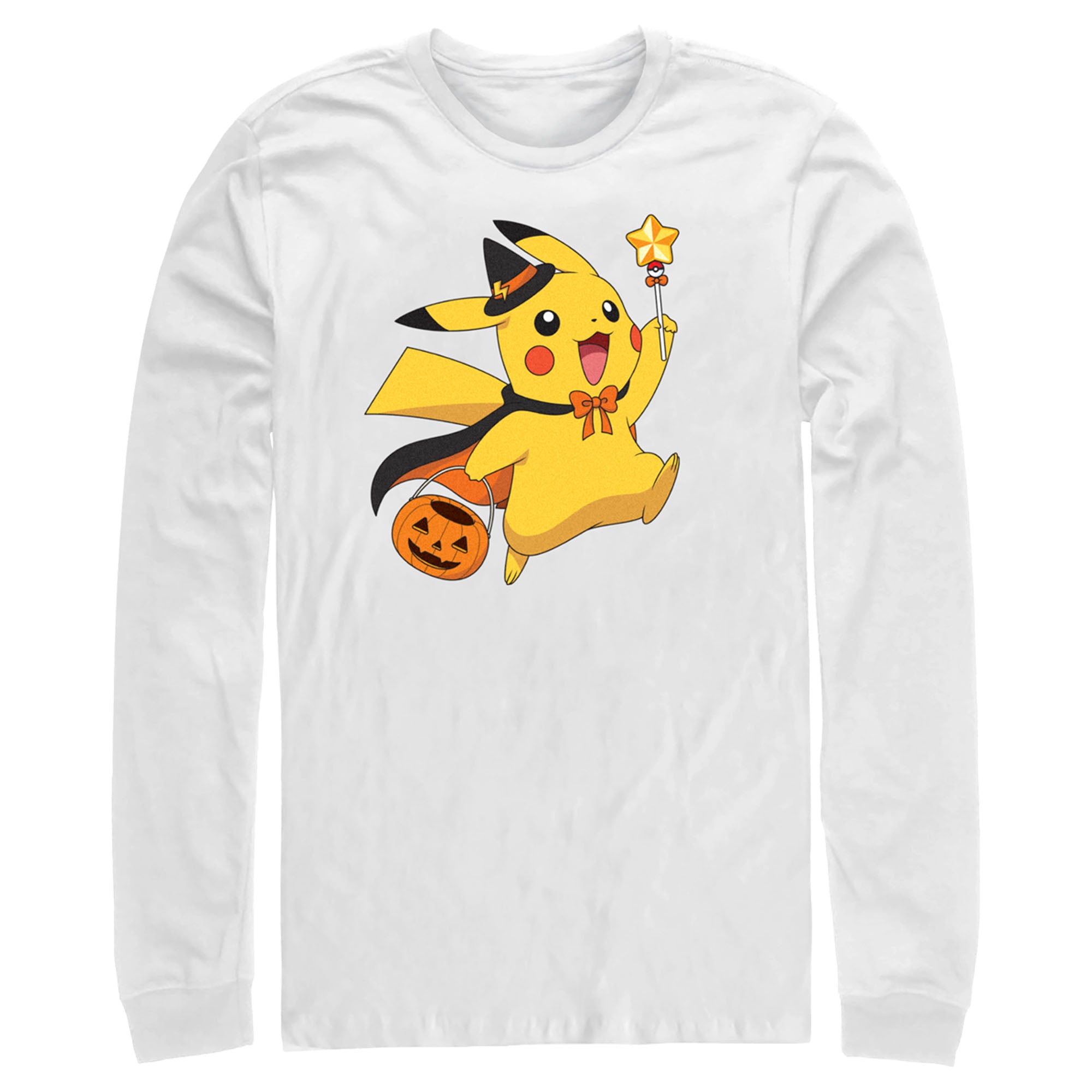 Men’S Pokemon Halloween Pikachu Wizard Long Sleeve Shirt