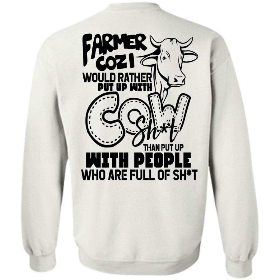 I Love Farming T Shirt, Farmer Cozi Would Rather Put Up With Cow Sweatshirt
